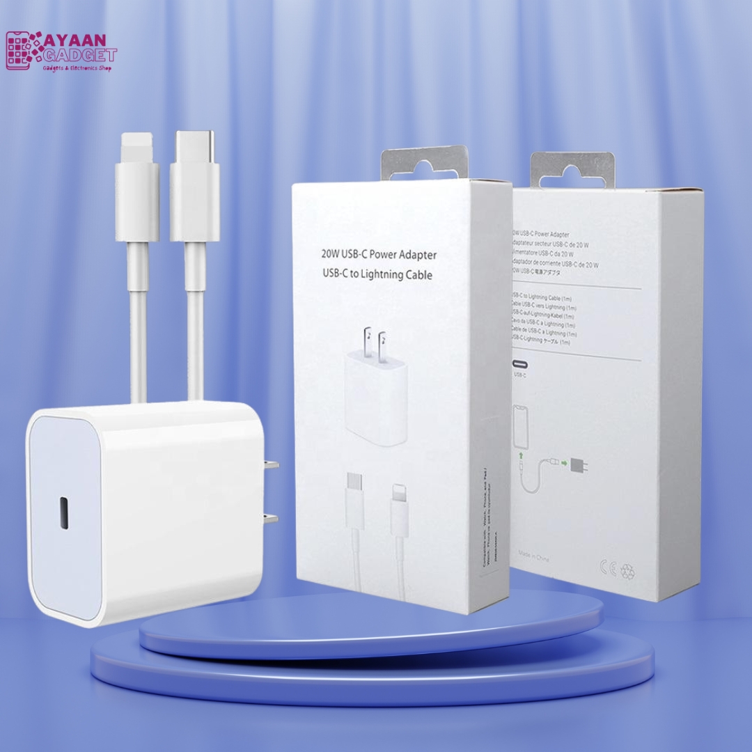 AppIe 20W Fast USB charger adapter with cable for IPhone
